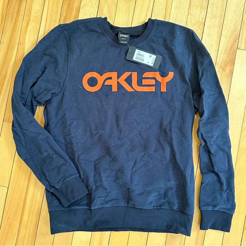 Oakley Navy and Orange Crewneck Sweater